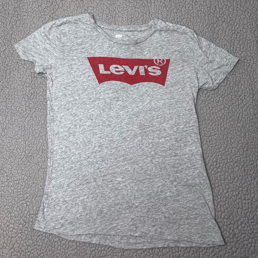 Levi’s Gray And Red Graphic Print Little Boys Short Sleeve T Shirt Size XS